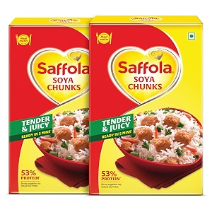 saffola soya chunks with supersoft technology 53 protien tender amp juicy 200gm pack of 2