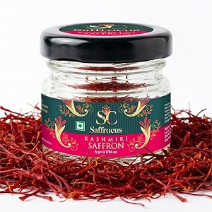 saffrocus 5 gram premium kesar saffron original - pure kashmiri mongra kesar  organic saffron for cooking milk amp pooja  kashmiri kesar a grade 5 gm