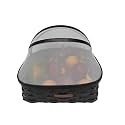 Saffron Décor Fruit Basket for Dining Table with Lid & Net Cover | Fruits Storage Basket with Net to Protect from Dust, Mosquitoes & Fruit Flies, great gifting option Size: Large (Colour- Brown)