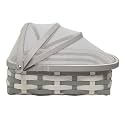 SSaffron Décor Fruit Basket for Dining Table with Lid &amp; Net Cover | Fruits Storage Basket with Net to Protect from Dust, Mosquitoes &amp; Fruit Flies, great gifting option Size : Small (Colour Grey-White)