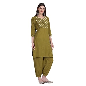 Women Kurti Set With Salwar Cotton