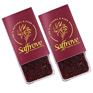 saffrove organic kesar original kashmiri  2 gm 1gm x 2 packs finest pure premium half cut mongra kashmiri kesar saffron for pregnant women  keshar for tea milk tilak pooja and skin