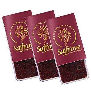 saffrove organic kesar original kashmiri  3g 1g x 3 packs finest pure premium half cut mongra kashmiri kesar saffron for pregnant women  keshar for tea milk tilak pooja and skin