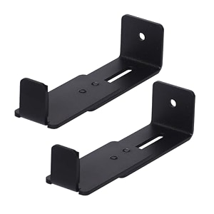 safwe sbam universal front clamp depth adjustable  compatible with most soundbars 90mm145mm  heavy duty steel construction supports up to 20 kg  space saving wall mounted soundbar holder black