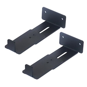 safwe sbam1 universal front clamping depth adjustable soundbar wall mount bracket compatible with most soundbars 95mm  145mm holds up to 25 kg materiel  steelcolor  black