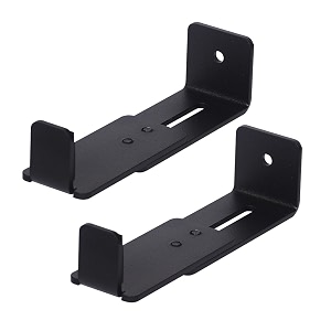 safwe sbam universal front clamp depth adjustable  compatible with most soundbars 90mm145mm  heavy duty steel construction supports up to 20 kg  space saving wall mounted soundbar holder black
