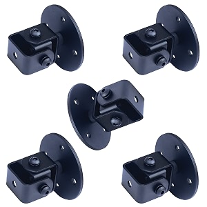 safwe sm035 speaker wall bracket ceiling mount stand  steel construction for atmos hi-end satellite amp small bookshelf speakers  adjustable speaker mounts for wall or ceiling installation pack of 5