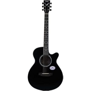 saga wood sa-600c-bk concert acoustic guitar black