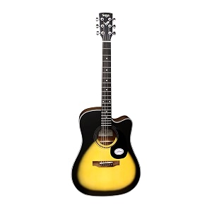 saga sf-600c-sb dreadnought cutaway acoustic guitar sunburst