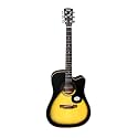 Saga SF-600C-SB Dreadnought Cutaway Acoustic Guitar (Sunburst)