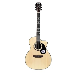saga sf-600gc-nat grand concert cutaway acoustic guitar natural - wood
