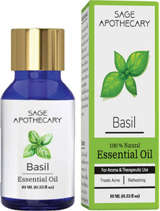 sage apothecary basil essential oil 100 pure 10 ml