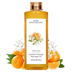 sage apothecary39s orange jasmine massage oil  sensual harmony meets natural elegance  vegan  cruelty free  natural bliss  ideal for couples date nights and relaxing massages  500 ml