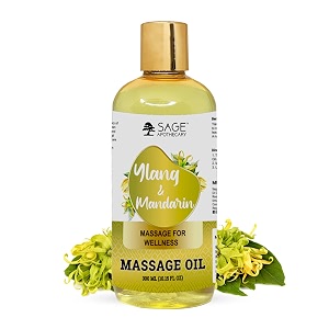 sage apothecary39s ylang mandarin massage oil  sensual harmony meets natural elegance  vegan  cruelty free  natural bliss  ideal for couples date nights and relaxing massages  300 ml