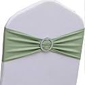 Sage Green Chair Sashes 100 Pack, Spandex Chair Bands for Wedding Decor, Sage Green Chair Bows for Party Birthday Event Decorations