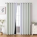 Sage Green and Greyish White Ombre Blackout Curtains for Bedroom 84 Inch