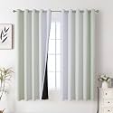 Sage Green and Greyish White Ombre Blackout Curtains for Bedroom 63 Inch