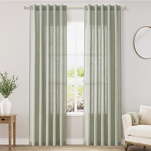 Sage Green Linen Blend Drapes 84 Inch