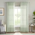 Sage Green Linen Curtains 96 Inches Long Semi Sheer Back Tab Drapes for Living Room 2 Panels Light Green Boho Neutral Curtains for Bedroom Closet Door Nursery Boy Teens Girls Playroom, 8 Ft