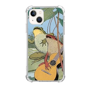frog playing guitar case compatible with iphone 14 frog musician case for girl women unique soft tpu bumper case cover