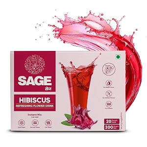sage hibiscus powder for lemonade - hibiscus flower jaljeera drink mix - energy drink powder - cocktail mixer - party mocktail mixer - instant drink mix for party - 300gm