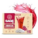 SAGE Hibiscus Powder for Lemonade - Hibiscus Flower Jaljeera Drink Mix - Energy Drink Powder - Cocktail Mixer - Party Mocktail Mixer - Instant Drink Mix with Mishri for Party - 300gm