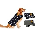 Sage Square 2 in 1 Premium Reversible Double Side Dog Coat, Ultra Warm Windproof Winter, Thicker Fleece Jacket for Cold Weather (Navy Blue and Grey) (Small-Medium) (14 Inches)