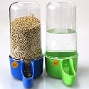 Sage Square 80Ml Tube Shape Cage Bird Food, Seed, Water Feeder Plastic Dispenser Cum Bowl With Removable Tray - No Spill No Mess (Multi Color) (Pack Of 2) (Size - 13.5 X 3 Cm) (Small Size), Random