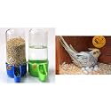 Sage Square 80ml Tube Shape Cage Bird Food, Seed, Water Feeder Plastic Dispenser Cum Bowl with Removable Tray (Multi Color) (Pack of 2) Wood Shaving (150 Grm)