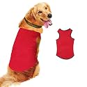 Sage Square Comfort Cotton Dog T-Shirt, Sleeveless Vest for Dog Clothes, Puppy Tank Top Fashion Apparel (XXLarge - 28inches, Red)