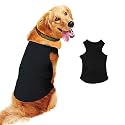 Sage Square Comfort Cotton Dog T-Shirt, Sleeveless Vest for Dog Clothes, Puppy Tank Top Fashion Apparel (Small - 14inches, Black)