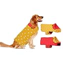 Sage Square Dog 2 in 1 Stylish Revesible Cozy Jakcet Winter Outfit, Classic Dog Cold Weather Coats Dog Jacket, Windproof &amp; Waterproof Vest Winter Apparel (Large - 24 Inches, Yellow &amp; Red)