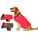 Sage Square Dog Fleece Jacket Reversible Dog Vest Waterproof, Windproof Cold Weather Dog Clothes Pet Apparel for Dogs (Red) (Medium-Large) (22 Inches)