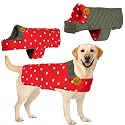 Sage Square Dual-Sided Polka Dot Dog Jacket – Protective Cold-Weather Gear for Pets, Lightweight, Cushioned, Designed for Warmth &amp; Comfort Indoors or Outside (Polka Red, 4XL - 26 Inch)