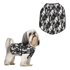 sage square army dog winter coat jacket - camouflage windproof pet apparel warm cozy insulated for cold weather adjustable comfortable outdoor amp indoor use medium - 18 inch design 1