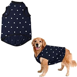 sage square funky soft material dog t-shirt  coolfunky print pet  soft light weight  comfortable amp breathable dog clothing  trendy vest outfit xxxlarge - 30inches polka blue