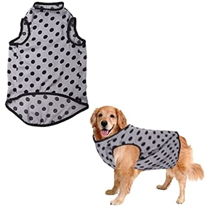 sage square funky soft material dog t-shirt  coolfunky print pet  soft light weight  comfortable amp breathable dog clothing  trendy vest outfit xsmall - 12inches polka grey