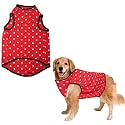 Sage Square Funky Soft Material Dog T-Shirt | Cool/Funky Print Pet | Soft Light Weight | Comfortable &amp; Breathable Dog Clothing | Trendy Vest Outfit (Large - 20inches, Polka Red)