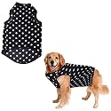 Sage Square Funky Soft Material Dog T-Shirt | Cool/Funky Print Pet | Soft Light Weight | Comfortable &amp; Breathable Dog Clothing | Trendy Vest Outfit (XLarge - 26inches, Polka Black)