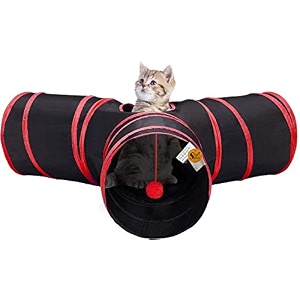 sage square jumbo collapsible portable sleeping bag exercise 3 way tunnel with hanging ball for catkittenpuppydog red