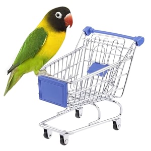 sage square miniature shopping trolley for birds engaging play amp enrichment durable cage accessory entertainment fun amp interactive play toy for budgies parrot love birds random colour