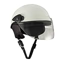 Sage Square Multipurpose Half Helmet for Men and Women (Medium, White Glossy)