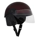 Sage Square Multipurpose Half Helmet for Men and Women (Medium, Maroon Glossy)