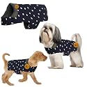 Sage Square Reversible Winter Dog Warm Coat, Jacket, Triple-Layer Winter Dog Jackets, Snowproof &amp; Windproof Sweater Coat for All Breed (Polka Navy Blue, XS - 12 Inch)