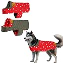 Sage Square Reversible Polka Dot Dog Winter Coat – Weatherproof Pet Jacket, Insulated, Adjustable, Soft &amp; Snug for Warm &amp; Cozy Comfort for Indoor &amp; Outdoor Use (Polka Red, 6XL - 30 Inch)