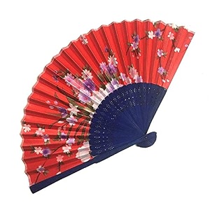 sage square set floral handheld folding chinese fan vintage era touch fabric folding fan for wedding dancing party decorationsbirthday party photo booth random pack of 8