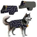 Sage Square Reversible Polka Dot Dog Winter Coat – Weatherproof Pet Jacket, Insulated, Adjustable, Soft &amp; Snug for Warm &amp; Cozy Comfort for Indoor &amp; Outdoor (Polka Navy Blue, 4XL - 26 Inch)