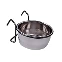 Sage SquareBird Bowl Stainless Steel, Birds Coop Cup Feeder Bowl with Hook Holder, for Food & Water (200 ML)