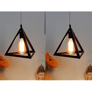 sah hanging lights for living roompendant lights for ceilinghanging lamps for home decorationceiling light for living room with glass shade without bulb triangle black pack of 2