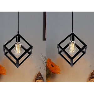 sah hanging lights for living roompendant lights for ceilinghanging lamps for home decorationceiling light for living room with glass shade without bulbsqaure black pack of 2